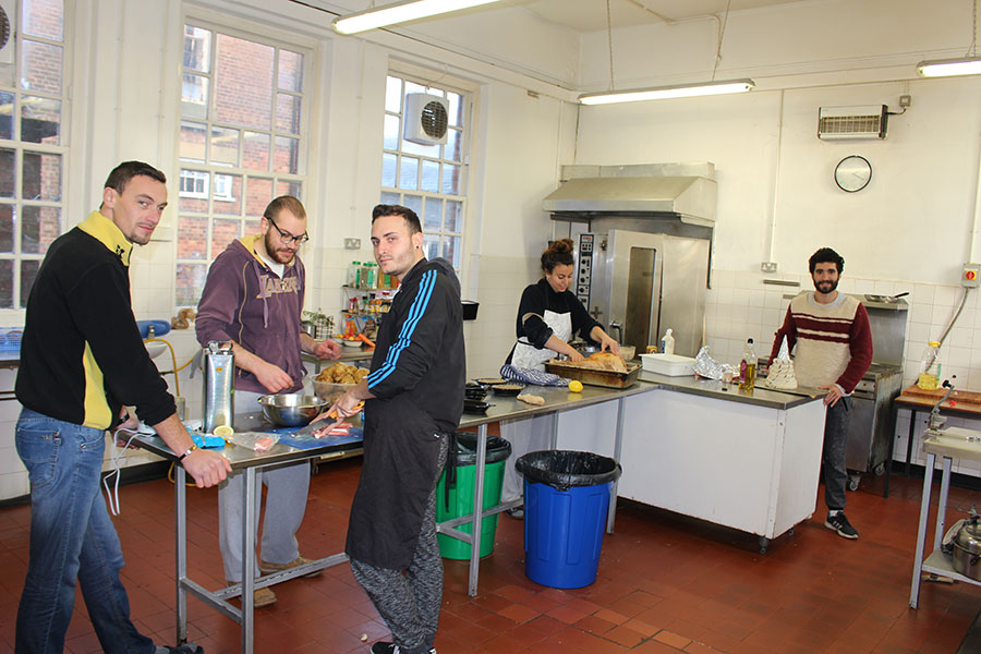 Preparing Christmas dinner