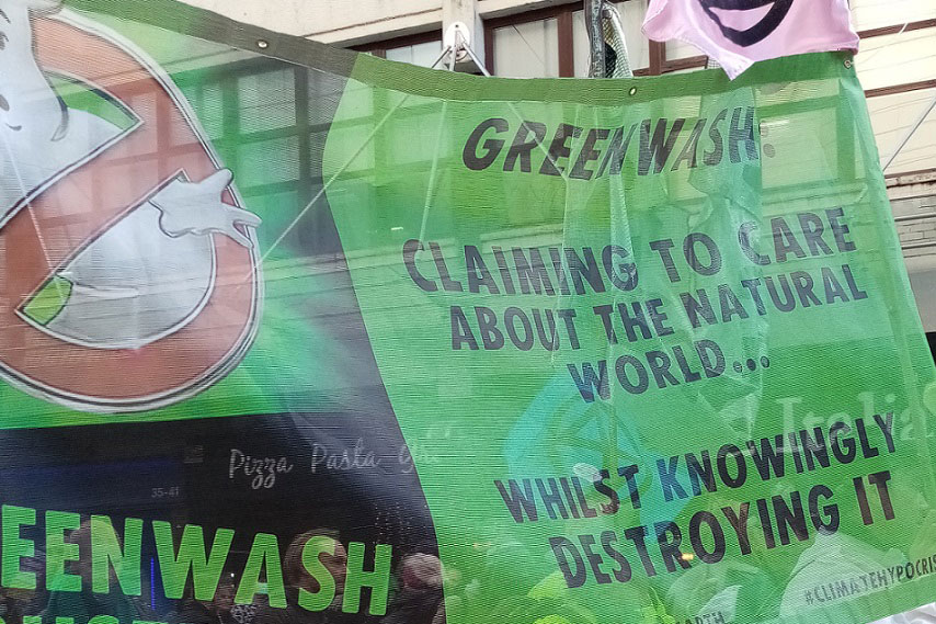 Greenwashing - corporations trying to look 