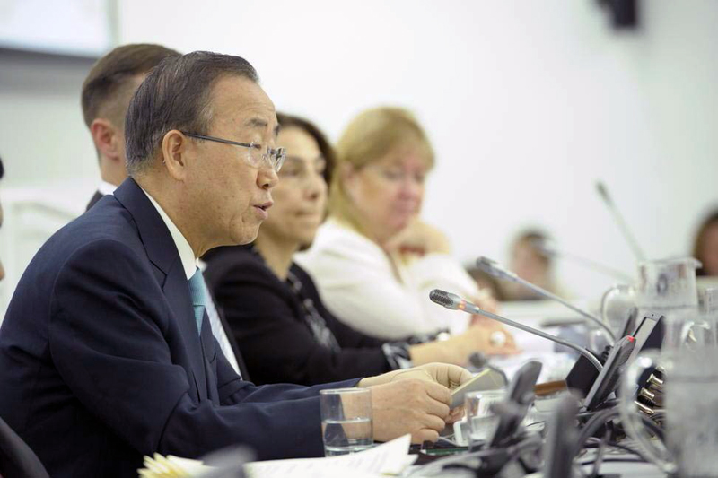 Secretary-General Ban Ki-moon launches the 2012 MDG Report. UN Photo/Evan Schneider