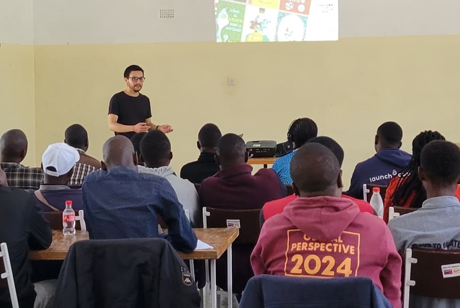 Jose leading workshop about Oral Literature